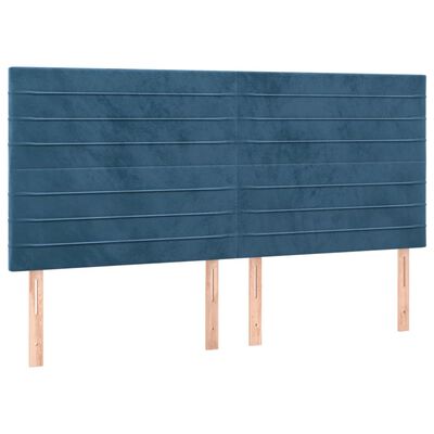 vidaXL Tête de lit à LED Bleu foncé 180x5x118/128 cm Velours