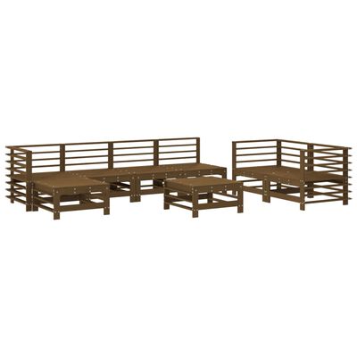 vidaXL Salon de jardin 8 pcs Marron miel Bois de pin massif