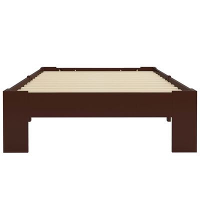 vidaXL Cadre de lit sans matelas marron foncé pin massif 100x200 cm