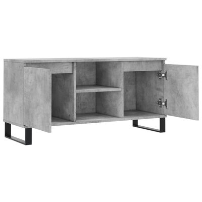 vidaXL Meuble TV gris béton 104x35x50 cm bois d'ingénierie