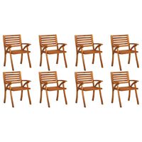 vidaXL Chaises de jardin lot de 8 Bois d'acacia solide