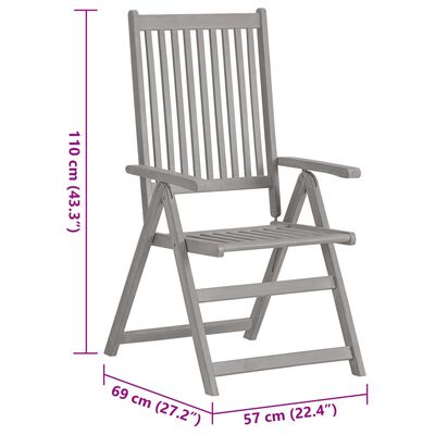 vidaXL Chaises inclinables de jardin lot de 4 et coussins Bois acacia