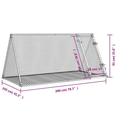 vidaXL Cage à lapin argenté 200x105x91 cm acier galvanisé