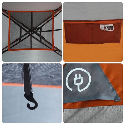 vidaXL Tente de camping à dôme 2 personnes gris et orange imperméable