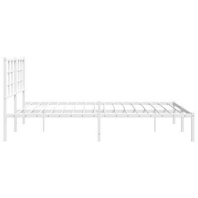 vidaXL Cadre de lit métal sans matelas et tête de lit blanc 160x200 cm