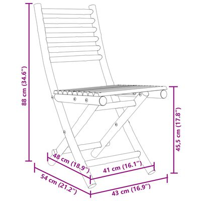 vidaXL Ensemble de bistro 3 pcs bambou