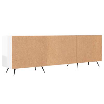 vidaXL Meuble TV blanc brillant 150x30x50 cm bois d'ingénierie