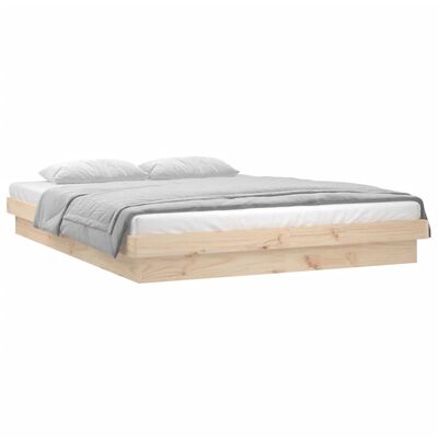 vidaXL Cadre de lit à LED sans matelas 140x200 cm bois massif