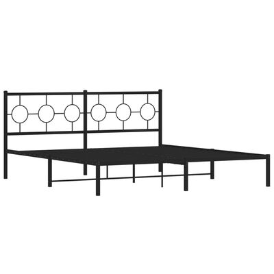 vidaXL Cadre de lit métal sans matelas avec tête de lit noir 183x213cm