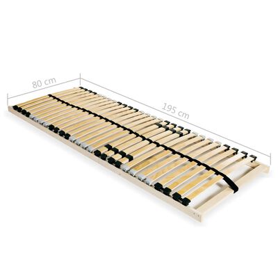 vidaXL Sommier à lattes sans matelas avec 28 lattes 7 zones 80x200 cm