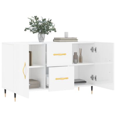 vidaXL Buffet blanc brillant 100x36x60 cm bois d'ingénierie