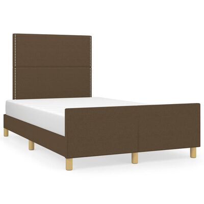 vidaXL Cadre de lit sans matelas marron foncé 120x190 cm tissu