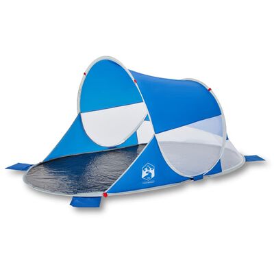 vidaXL Tente de plage bleu azuré escamotable imperméable