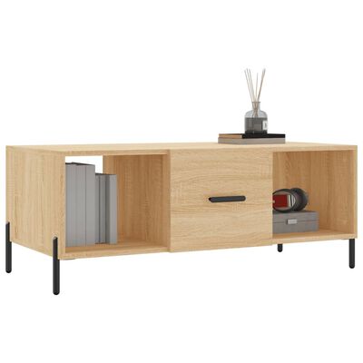 vidaXL Table basse chêne sonoma 102x50x40 cm bois d'ingénierie