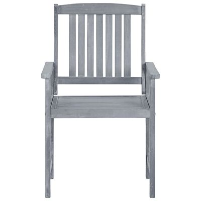 vidaXL Chaises de jardin lot de 2 Gris Bois solide d'acacia