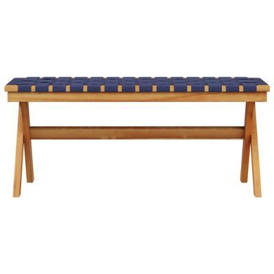 vidaXL Banc de jardin bleu foncé bois massif d'acacia et tissu