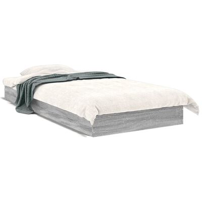 vidaXL Cadre de lit sans matelas sonoma gris 75x190 cm