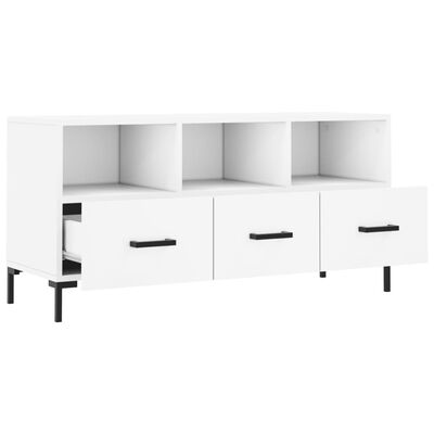 vidaXL Meuble TV blanc 102x36x50 cm bois d'ingénierie