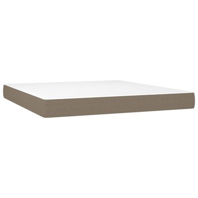 vidaXL Sommier à lattes de lit avec matelas Taupe 180x200 cm Tissu