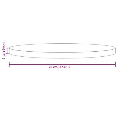 vidaXL Dessus de table rond blanc Ø70x3 cm bois de pin massif