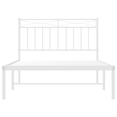 vidaXL Cadre de lit métal sans matelas et tête de lit blanc 100x200 cm