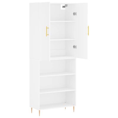 vidaXL Buffet haut Blanc 69,5x34x180 cm Bois d'ingénierie