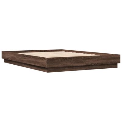 vidaXL Cadre de lit chêne marron 120x200 cm bois d'ingénierie