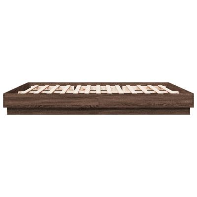 vidaXL Cadre de lit chêne marron 180x200 cm bois d'ingénierie