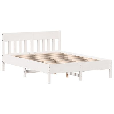 vidaXL Cadre de lit sans matelas blanc 140x200 cm bois de pin massif