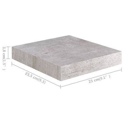 vidaXL Étagères murales flottantes 4 pcs gris béton 23x23,5x3,8 cm MDF