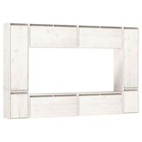 vidaXL Meubles TV 8 pcs Blanc Bois massif de pin