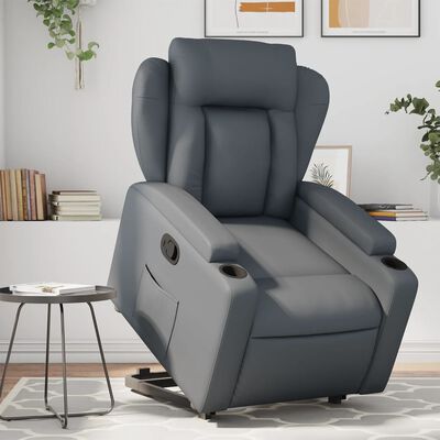 vidaXL Fauteuil inclinable Gris Similicuir