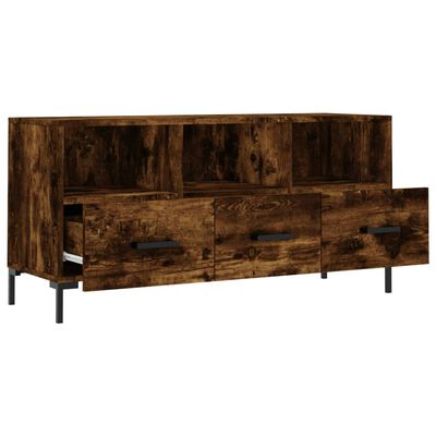 vidaXL Meuble TV chêne fumé 102x36x50 cm bois d'ingénierie