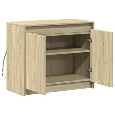 vidaXL Buffet avec LED chêne sonoma 72x34x61 cm bois d'ingénierie