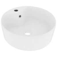 vidaXL Lavabo de luxe avec trop-plein Blanc mat 36x13 cm Céramique