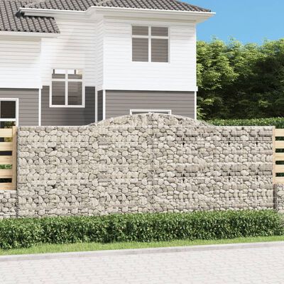 vidaXL Paniers à gabions arqués 9 pcs 400x50x160/180 cm fer galvanisé