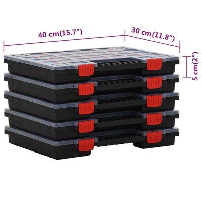 vidaXL Boîtes d'assortiment 5 pcs 40x30x5 cm Polypropylène