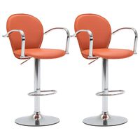 vidaXL Tabourets de bar avec accoudoir lot de 2 orange similicuir