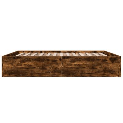 vidaXL Cadre de lit sans matelas chêne fumé 180x200 cm