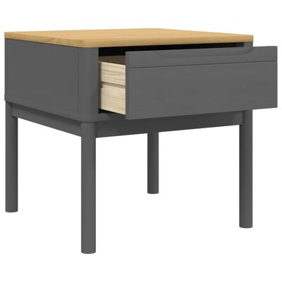 vidaXL Table de chevet FLORO gris 55x55x54 cm bois de pin massif