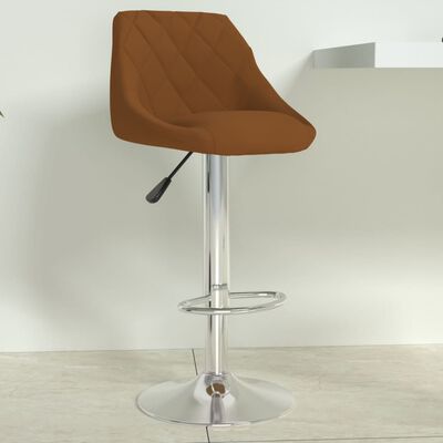 vidaXL Tabouret de bar Marron Velours