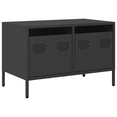 vidaXL Meuble TV noir 68x39x43,5 cm acier laminé à froid