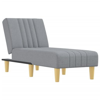 vidaXL Chaise longue gris clair tissu