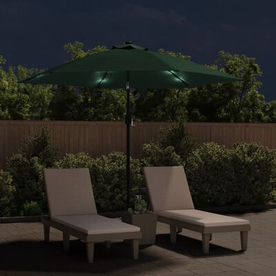 vidaXL Parasol de jardin en porte-à-faux avec LED 3 m vert