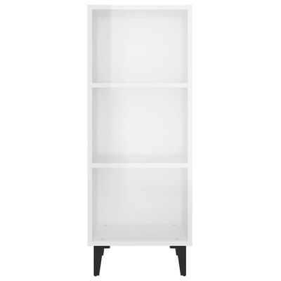 vidaXL Buffet Blanc brillant 34,5x32,5x90 cm Bois d'ingénierie