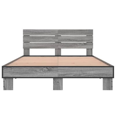 vidaXL Cadre de lit sans matelas sonoma gris 120x200 cm