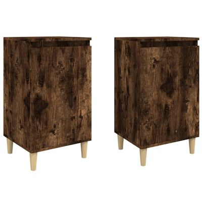 vidaXL Tables de chevet 2 pcs chêne fumé 40x35x70 cm bois d'ingénierie