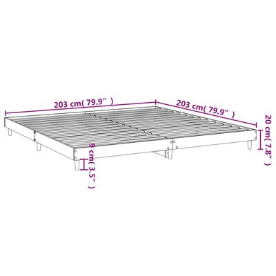 vidaXL Cadre de lit noir 200x200 cm bois d'ingénierie