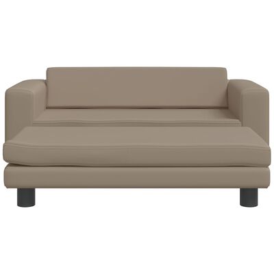 vidaXL Canapé avec repose-pied pour enfants cappuccino 100x50x30 cm