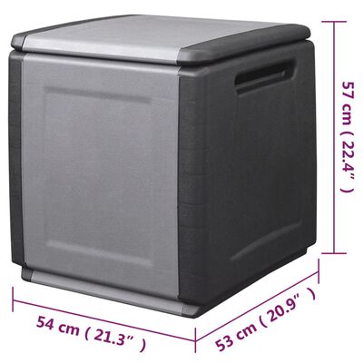 vidaXL Boîte de rangement de jardin 54x53x57 cm 130 L Gris foncé noir